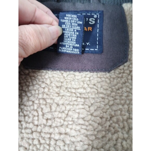 Smith’s Workwear Sherpa Lined Canvas Vest L Brown Zip Front Utility Outdoor - Picture 6 of 13